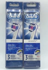 2PK Oral B 3D White ~ 3 Replacement Brush Heads Each ~ White ~ Fast Ship