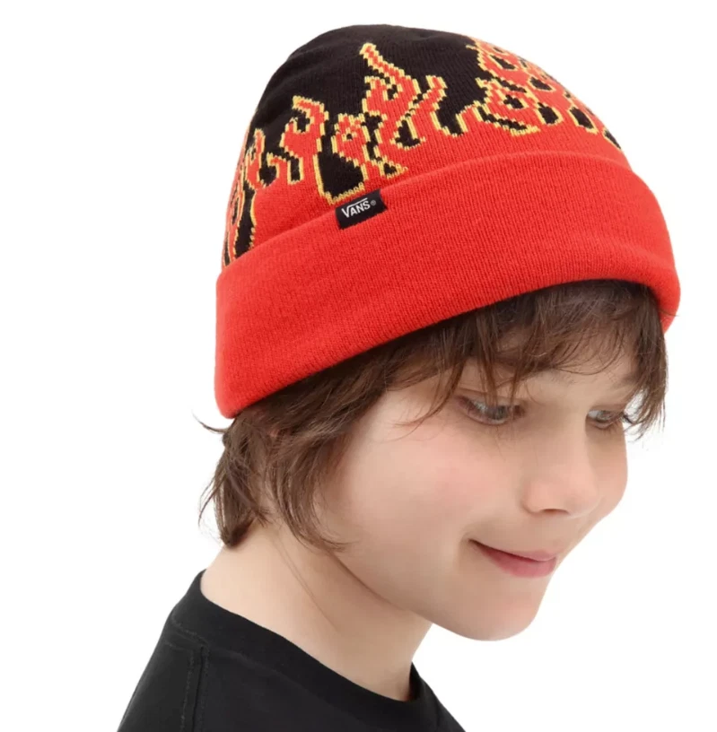 Vans Kids Digi Flames Beanie / Black Red / RRP £24 - Image 2 of 3