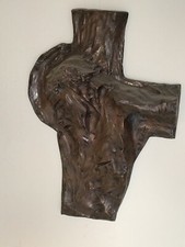 Scultura fusione in bronzo Crocefisso a firma T. Bellotti