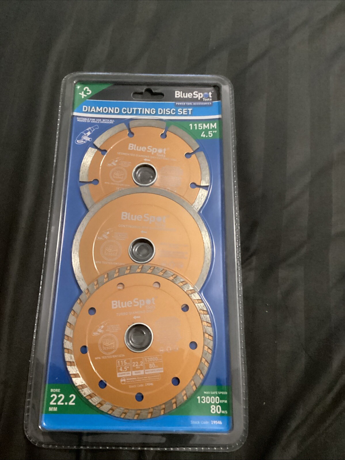 Bluespot 3 Pce Diamond Cutting Disc Set