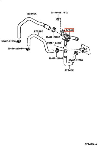 Toyota Lexus Genuine LS400 1998-00 Heater Water Control Valve 87240-50090 OEM Ja - Picture 3 of 16