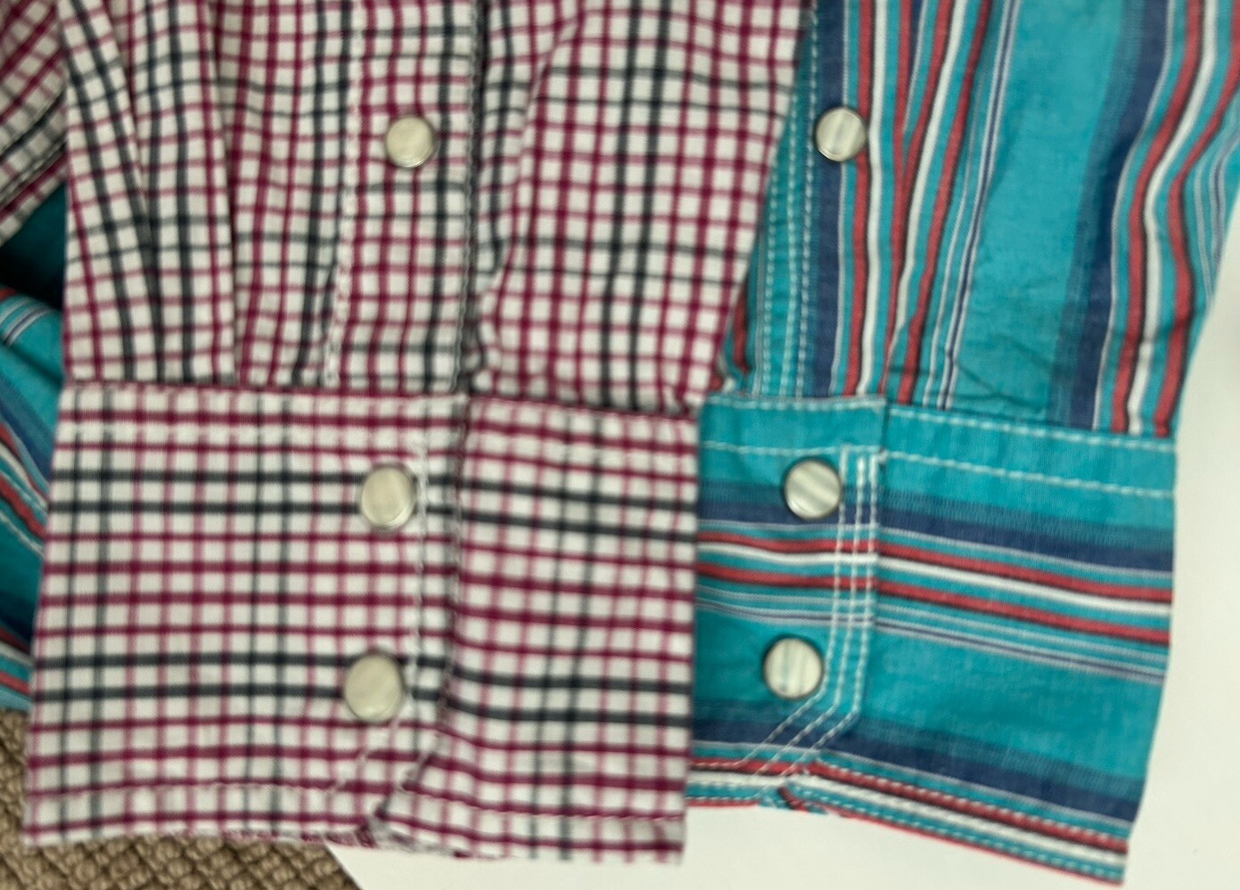 Wrangler Shirts Mens 20x Competition Advanced Comfrt Lot 2 Pearl Snap LG Western