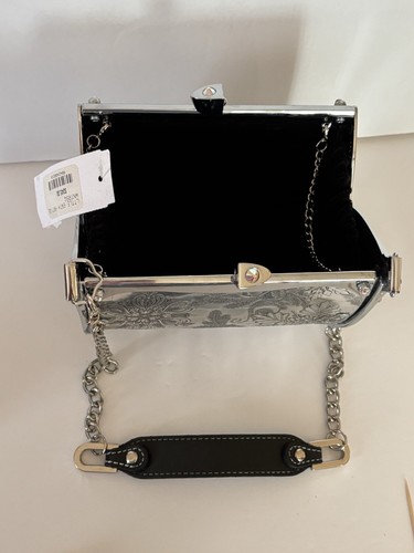 Cartera de Metal Cristales de Swarovski Cadena Bloqueo de Beso Wendell Agosto $245 Nueva/Etiqueta R3-3 - Imagen 4 de 11