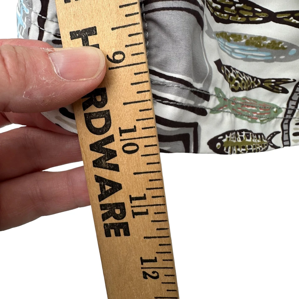 Pantalones Cortos de Natación Reyn Spooner Para Hombres 32 Gris Pez Bolsillo Geométrico Hawaii Foto 4 de 4