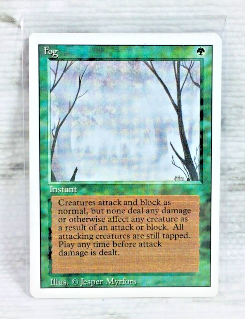 1994 MAGIC THE GATHERING (MTG) FOG (GREEN) TCG REVISED EDITION CARD!