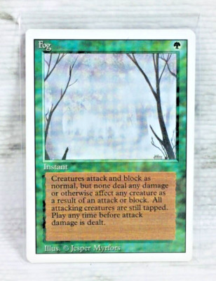 1994 MAGIC THE GATHERING (MTG) FOG (GREEN) TCG REVISED EDITION CARD!