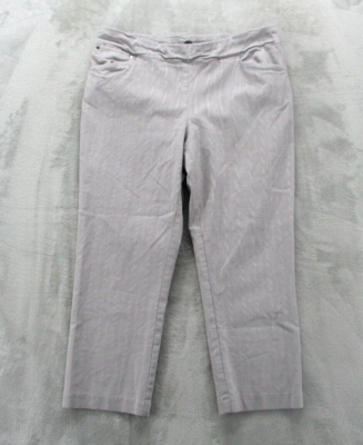 Jules & Leopold Pull-On Capri Pants Women's 4 Gray Plaid Rayon