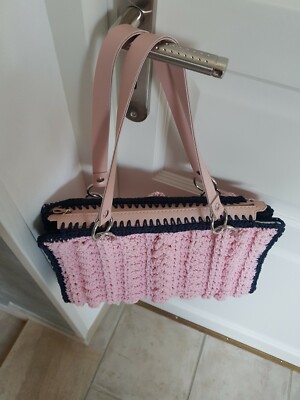 Sac à Main Tote Rose Crocheté Main - Tissé à La Main - Style Bohème - Neuf Sans étiquette