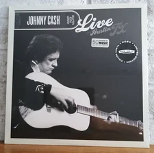 Johnny Cash NEW SEALED LP - Live in Austin, TX (1987) - Green Marbled 2024 Disc!