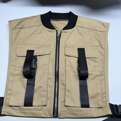 Summer New Women Zipper Collared Sleeveless Patchwork Solid Casual Top Med.    C