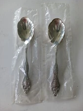 2 New 1881 Rogers Oneida Ltd Victorian Classic Scalloped Serving Spoons
