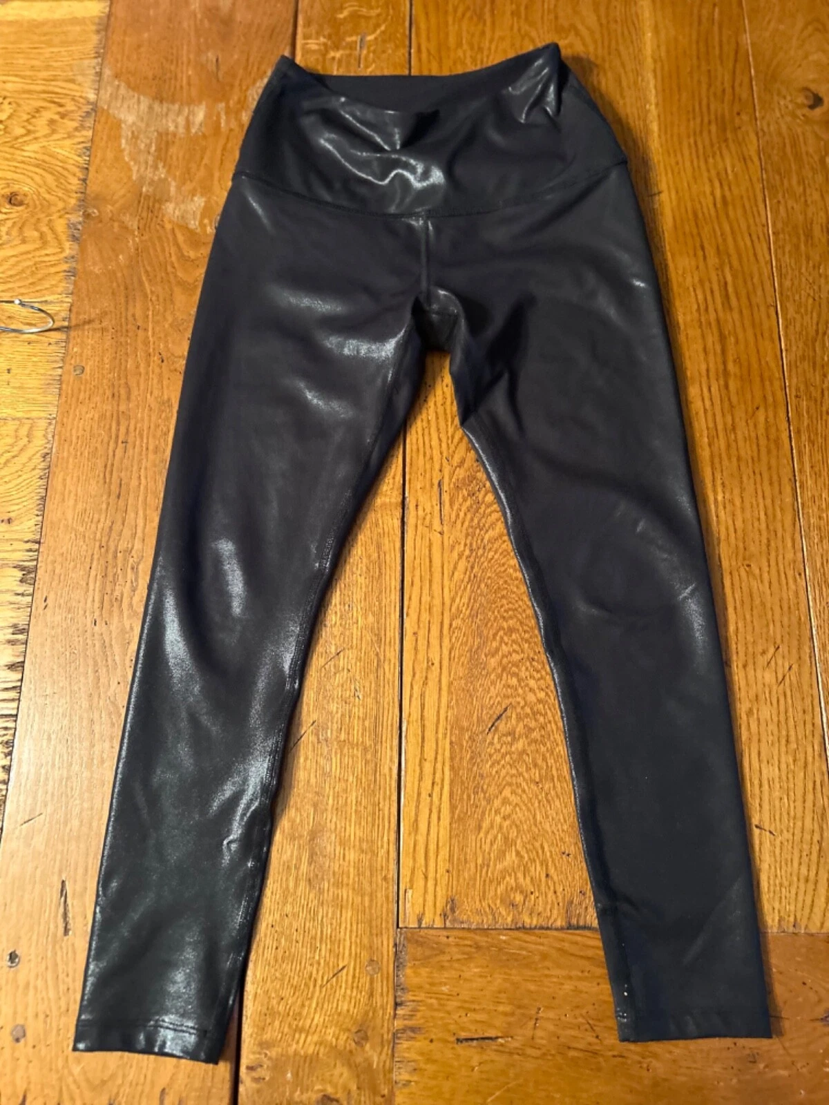beyond-yoga luxe leatherette high-waisted midi leggings