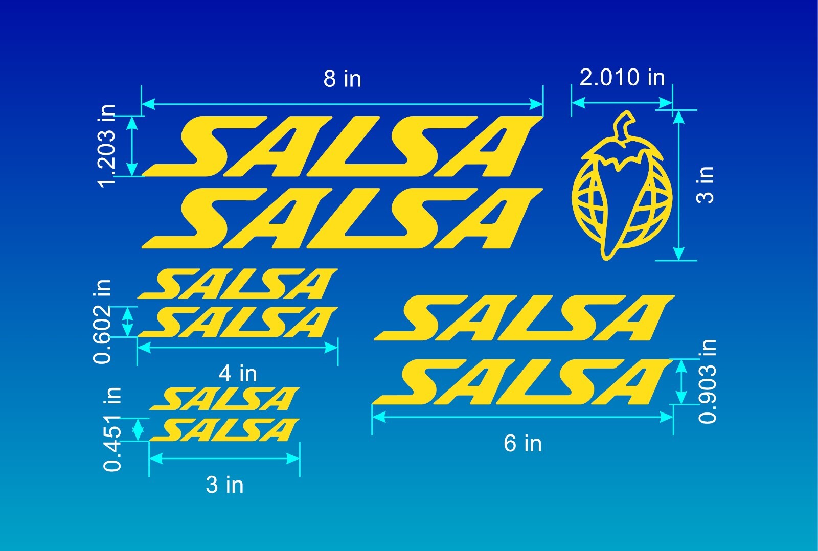 Custom Salsa Decals Stickers. Bike Frame MTB Road Gravel. Lo