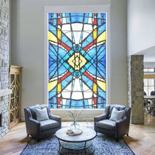 1roll Fenster Folie Geometrisch Buntglas Kirche Mattiert Statische Glas Sticker