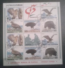 #28 Birds of Pray 1992  sheet, Korea democratic republic, SC# A1407 (3056-3060)