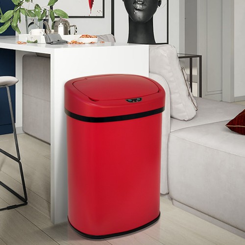 13 Gal Stainless Kitchen Trash Can Touch Free Automatic Sensor 50L Trash Can Red - Picture 1 of 10