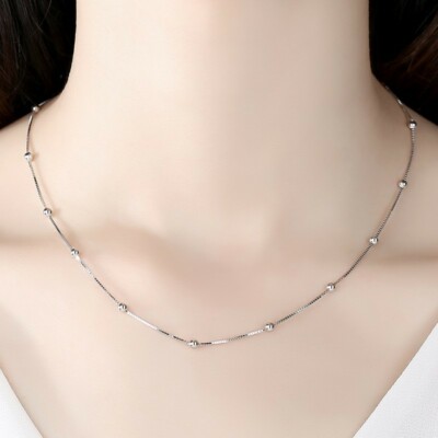 925 Sterling Silver Necklace Box Chain 