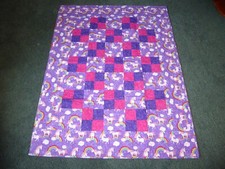  UNICORNS 37 1/2 by 47 1/2" handmade baby, lap quilt, crib, wall hanging