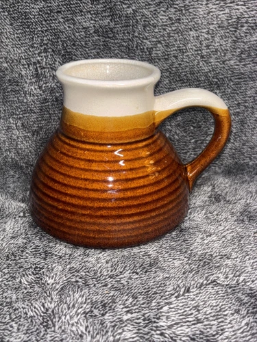 Vintage Handmade Pottery Stoneware Wide Bottom Non-Slip Coffee Mug / Tea Cup