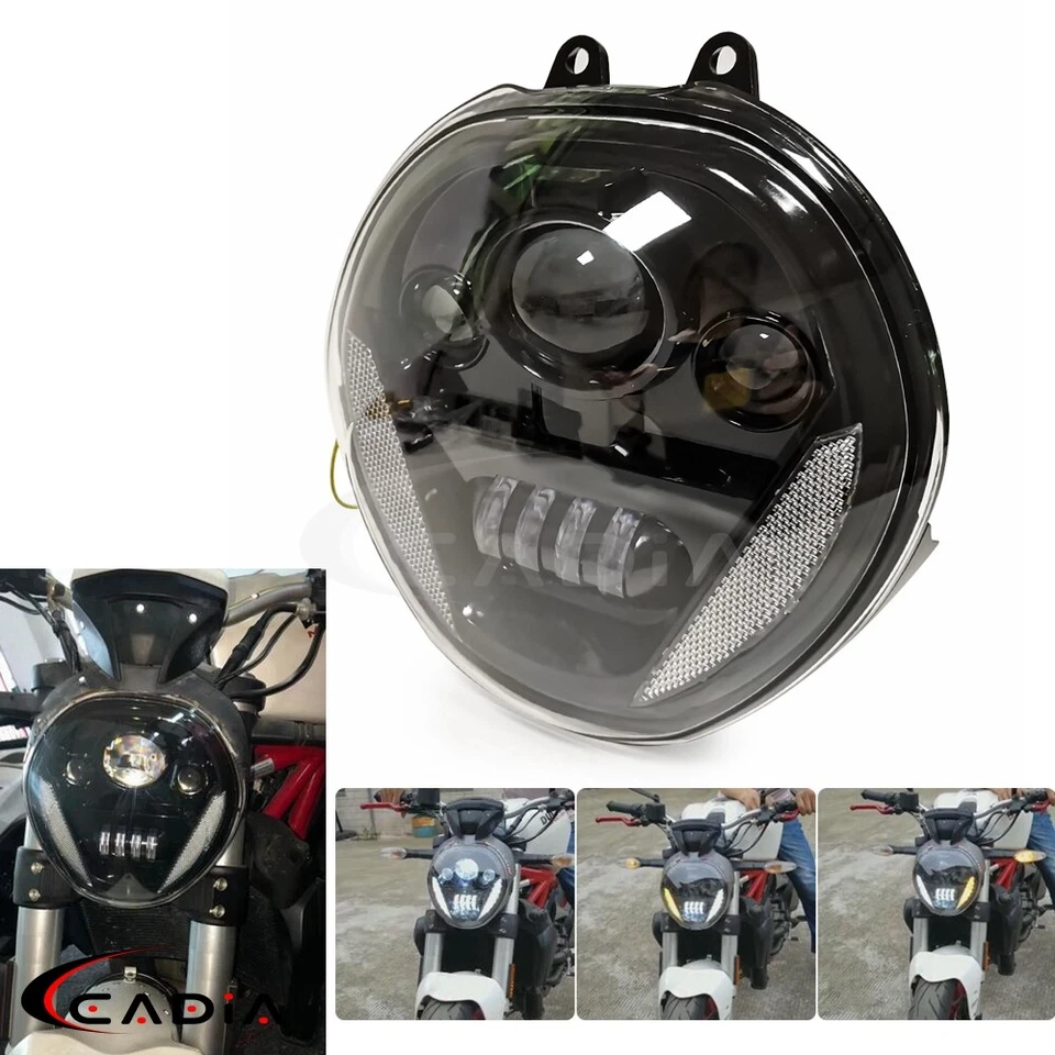 Faro LED haz alto bajo y DRL para Ducati Monster 821 1200 1200R 1200S 2014-17 Foto 2 de 4
