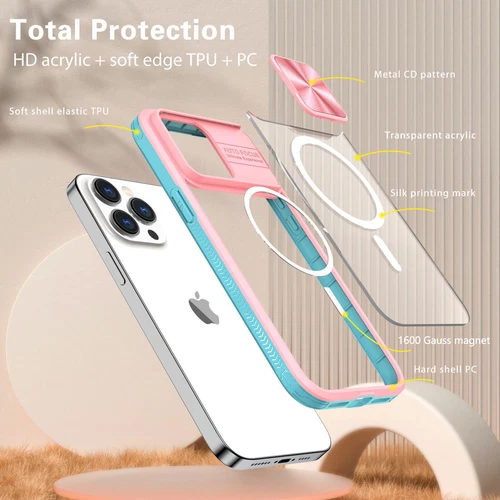 Für iPhone 16 Pro Max 14 15 11 Magnet Slide Kamera Linse Cover - - Bild 48 von 66
