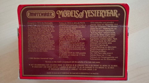 Matchbox, Modells of Yesteryear, Y30 1920 Model AC Mack Lastwagen "Kiwi" - Bild 7 von 8