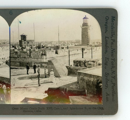 Castillo y Faro Morro La Habana Cuba Keystone Stereoview - Imagen 1 de 3