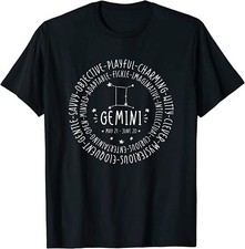 NEW LIMITED Gemini Personality Star Sign Zodiac Astrology T-Shirt - MADE IN USA