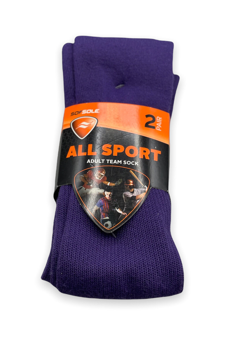 SAOLA Calze Sof Sole Allsport Tube Confezione 2 Pezzi Uomo L 10 12 5 Viola Squadra Atletica