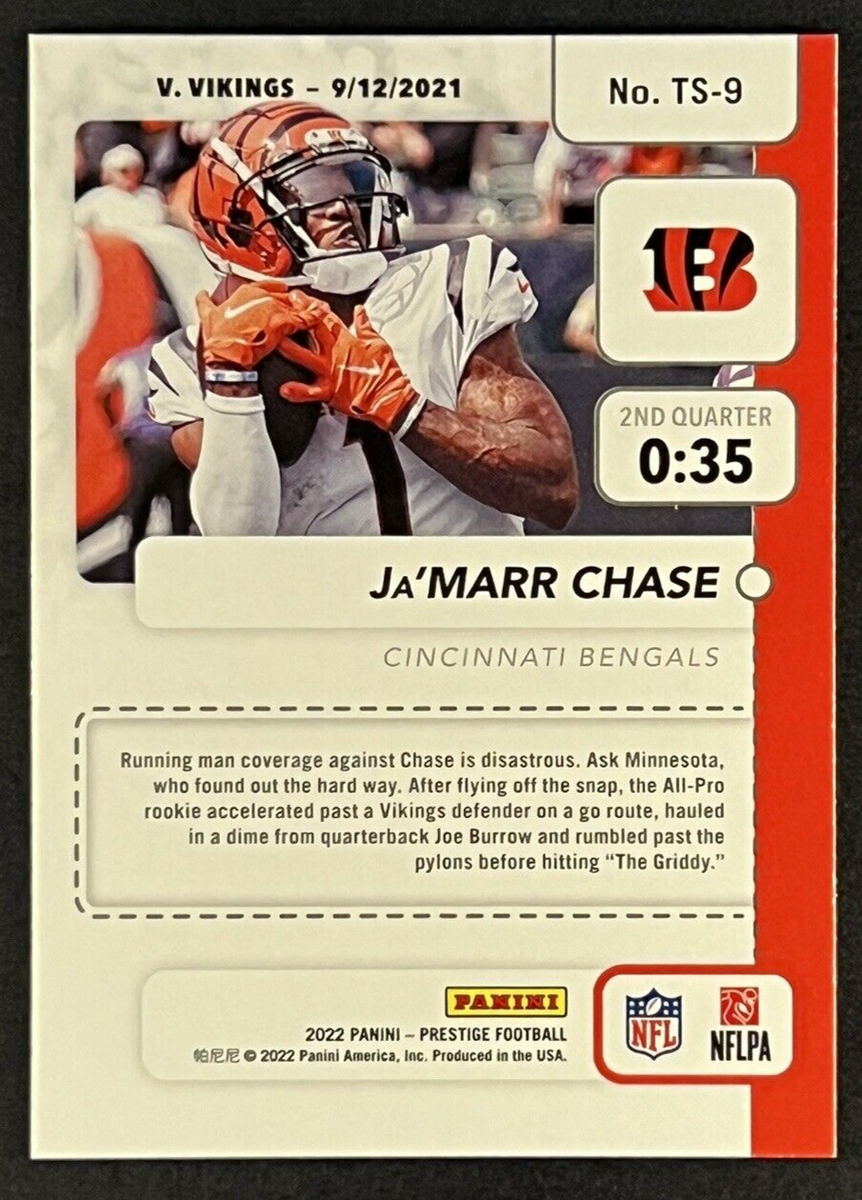 Ja'Marr Chase 2022 Panini Prestige - Time Stamped #TS-9 Cincinnati