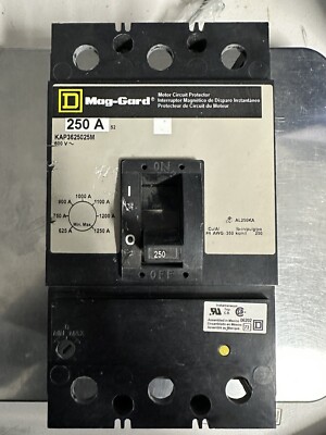 Square D KAP3625025M 600v 250a Mag-Gard Motor Rated Circuit Breaker 3pole