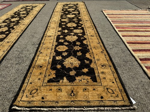 2x10 BLACK VINTAGE RUNNER RUG oriental HANDMADE antique handwoven real fine 3x10 - Bild 4 von 15