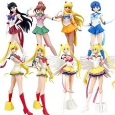 23cm Sailor Moon Anime Figure Model Sailor Mars Mercury Jupiter Venus Saturn