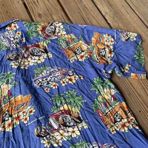 Camicia vintage Reyn Spooner American Classics Racing hawaiana con bottoni uomo XL - Foto 7 di 12