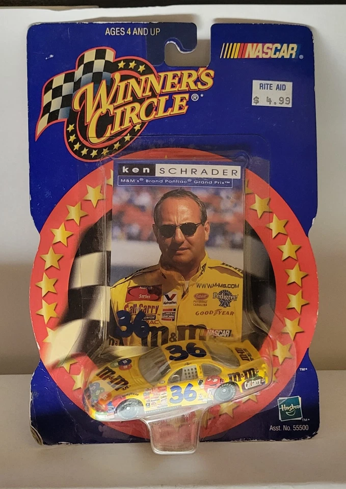 KEN SCHRADER M&M'S PONTIAC Driver Sticker + 1:64 Diecast Car #36 M&M Candy Race  - Image 3 of 4