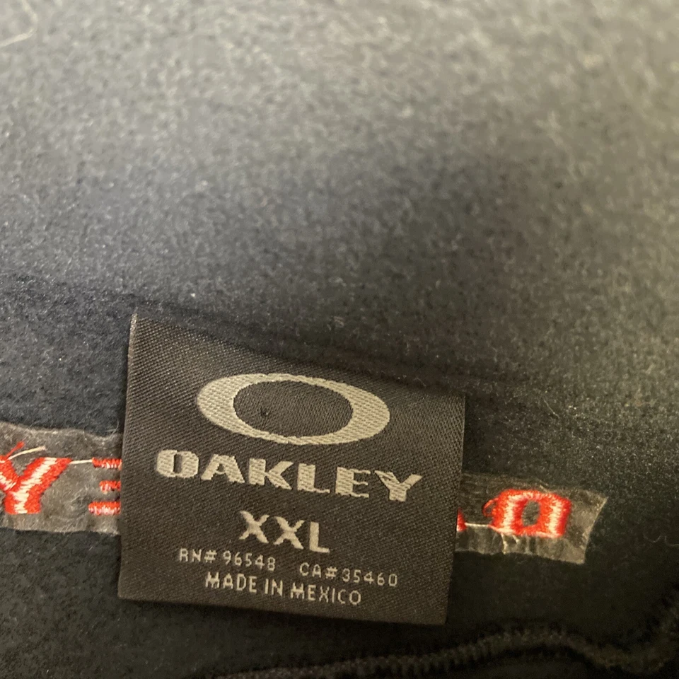 De colección Oakley Para Hombre Talla XXL Negro Manga Larga Vellón Cremallera Completa Rayas Cuello Sin Mock Foto 4 de 4