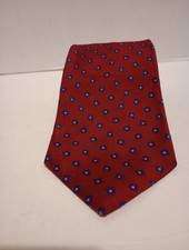 Vintage Polo Ralph Lauren 100% Silk Handmade Red Navy Made In USA