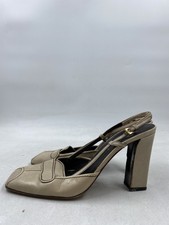 Prada tacco a spillo con fibbia in pelle beige W 8,5