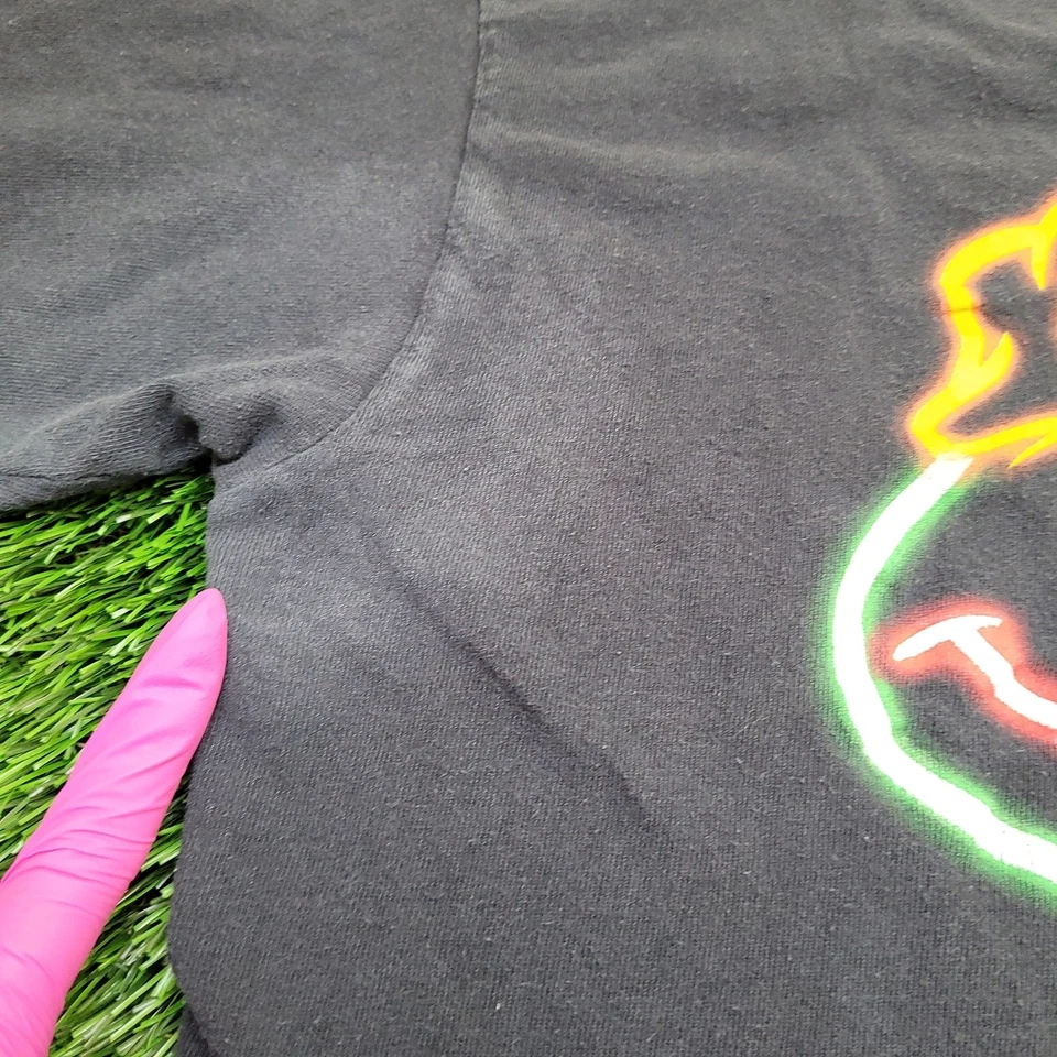 Camisa TMNT Miguel Ángel Neón Grande 21x25 Desteñida Negra Foto 2 de 4