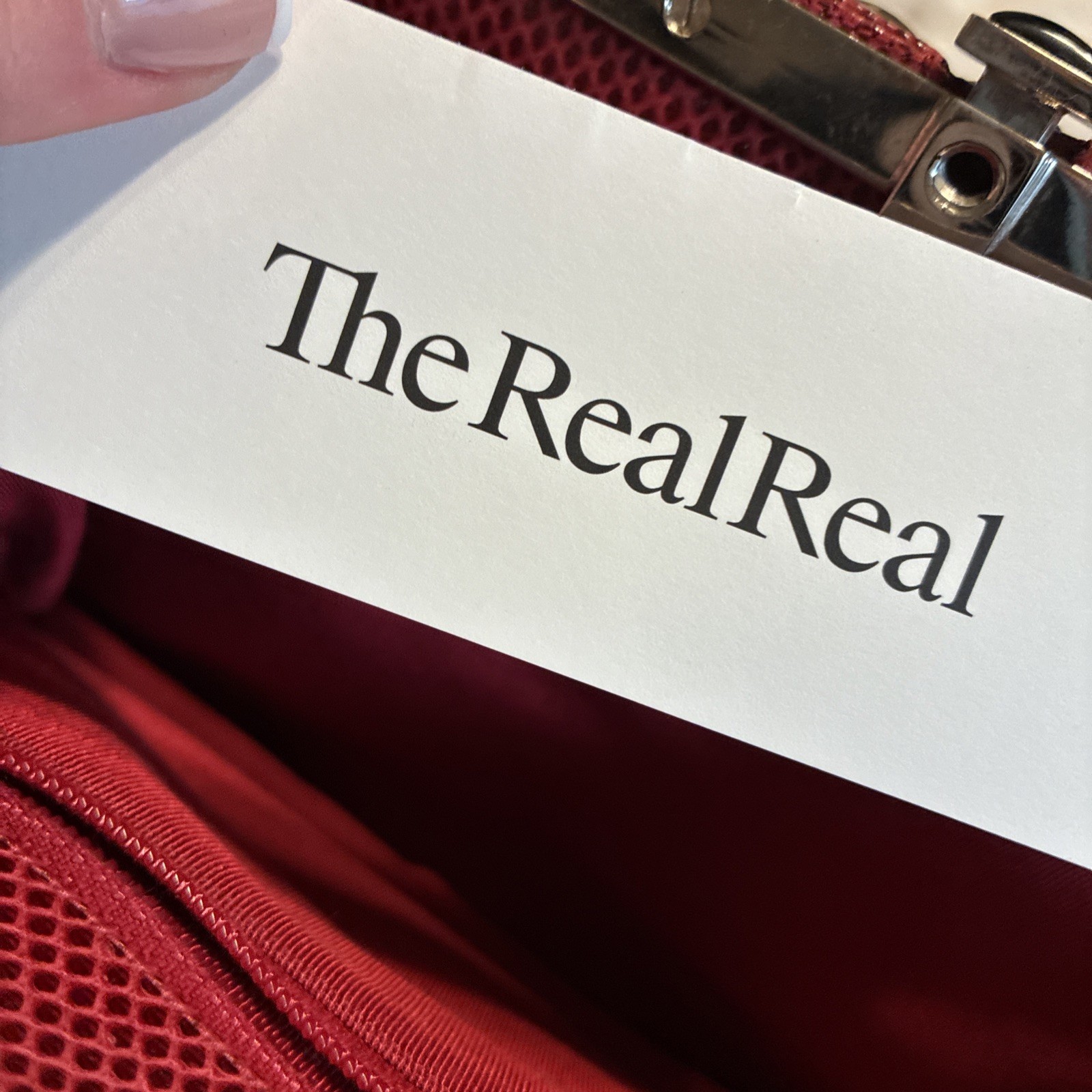 judith leiber Authentic Solid Red Leather Embosse… - image 10