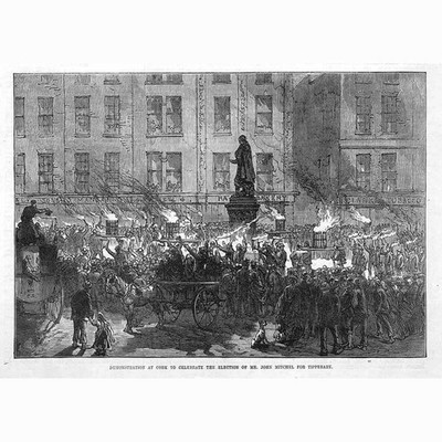 KORK Feier der Wahl von John Mitchell für Tipperary - Antikdruck 1875