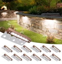 VOLISUN 12 Pack 7 Inch Retaining Wall Lights 5000k LED Hardscape Light