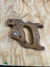 Vintage Warranted Superior Handsaw Handle With Medallion. (161)