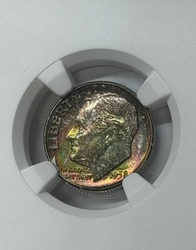 1958 D Roosevelt Dime NGC MS67+ Toner 10c  - Image 2 of 3