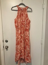 Women's Nine West Salmon Floral Camo Dress Sleeveless Size XXL