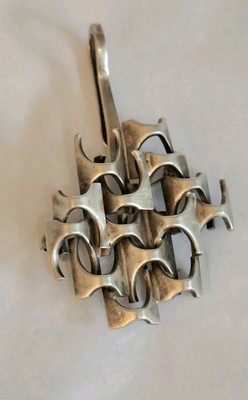 Großer stylischer vintage REY URBAN Sterling Denmark 925 Silber Anhänger/Brosche