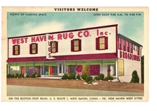 West Haven Rug Co. Inc. Connecticut Storefront Broadlooms Advertising Postcard
