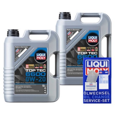 Liqui-Moly TOP TEC 6600 0W-20 10 L für BMW Longlife-17 FE+ Jaguar Chrysler Ford