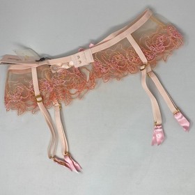 Agent Provocateur Lindie Pink Orange Suspender AP4 Large NWT