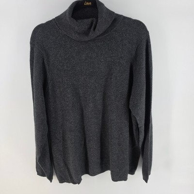 Charter Club Cashmere Turtleneck Sweater Woman 3X Gray Luxury Soft Classic Knit